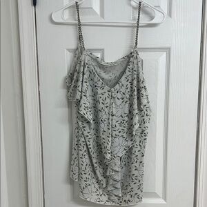 Cato White Green Ruffle Cami Chain Straps Y2K Romantic Herbalist Bloomcore XL